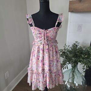 Fate Pink Floral Casual Dress